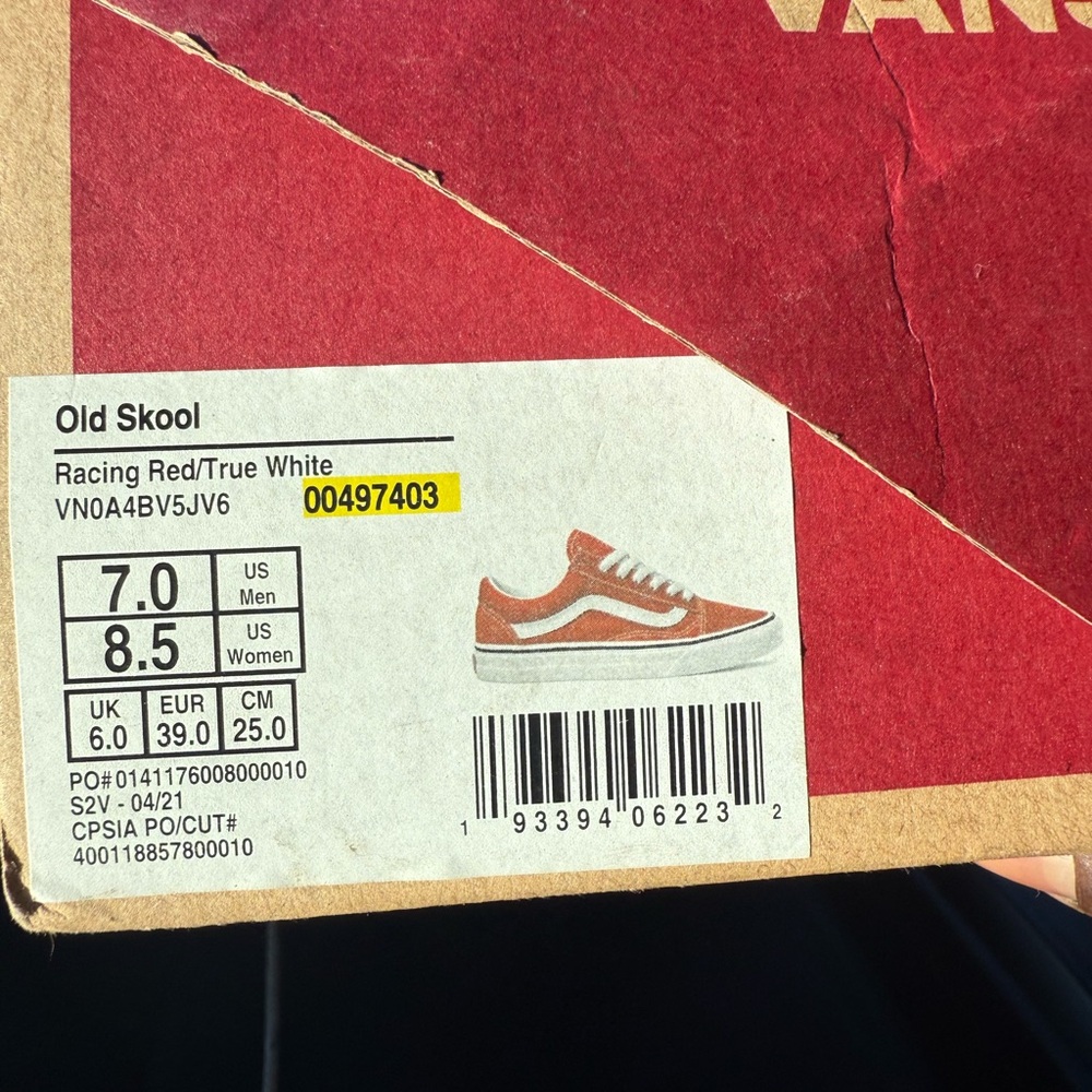 Vans Old Skool Red and White Sneakers